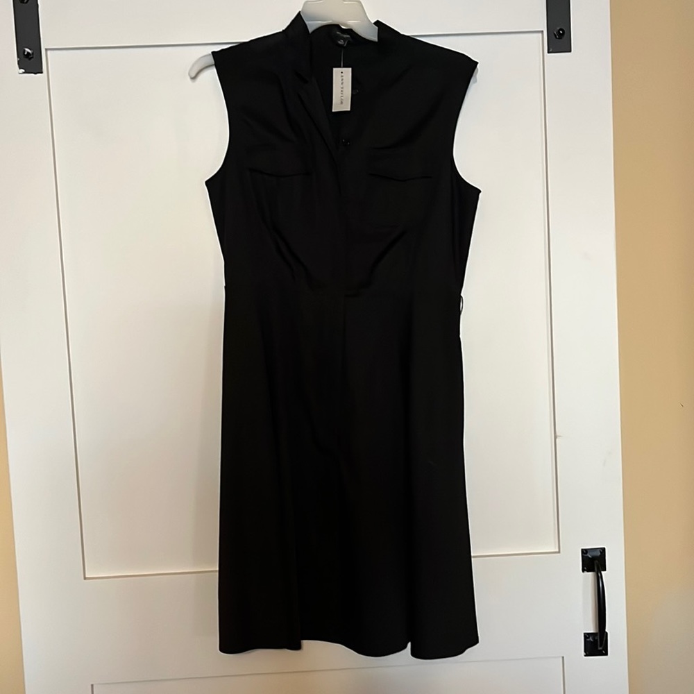 Ann taylor black sleeveless shirt dress NWT